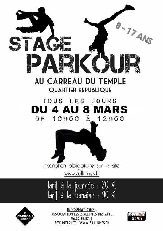 Stage  Parkour Carreau du Temple